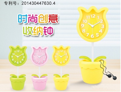 郁金香與飛鳥 小花瓶座靜音鬧鐘，家居禮品的精致之選